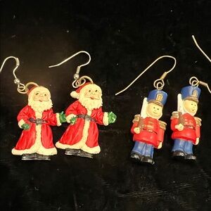 VTG Lot of Christmas Dangle Earrings